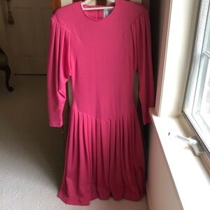 Elegant candy  Pink vintage Long Sleeve knit  Dress in a size 6